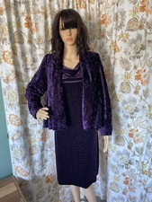 Vintage Evening Dress (6) and Jacket (S) Purple