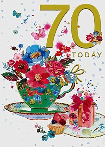 70th Happy Birthday Greeting Card With Verse by Words and Wishes