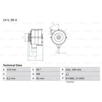 Bosch Generator Lichtmaschine 90A 14V FüR VW Transporter IV Kasten Seat Toledo