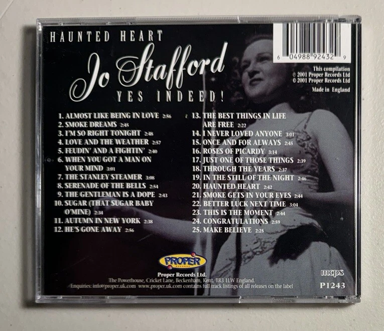JO STAFFORD Yes Indeed! 3 CD Lot: Candy~Haunted Heart~’A’ You’re Adorable IMPORT - Imagem 4 de 4