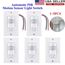 1-5PC Auto Sensor Switch Motion Infrared PIR Occupancy Vacancy Wall Light Lamp