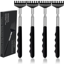4 Pack Back Scratcher Extendable Metal Portable Back Scratcher for Adults, Teles