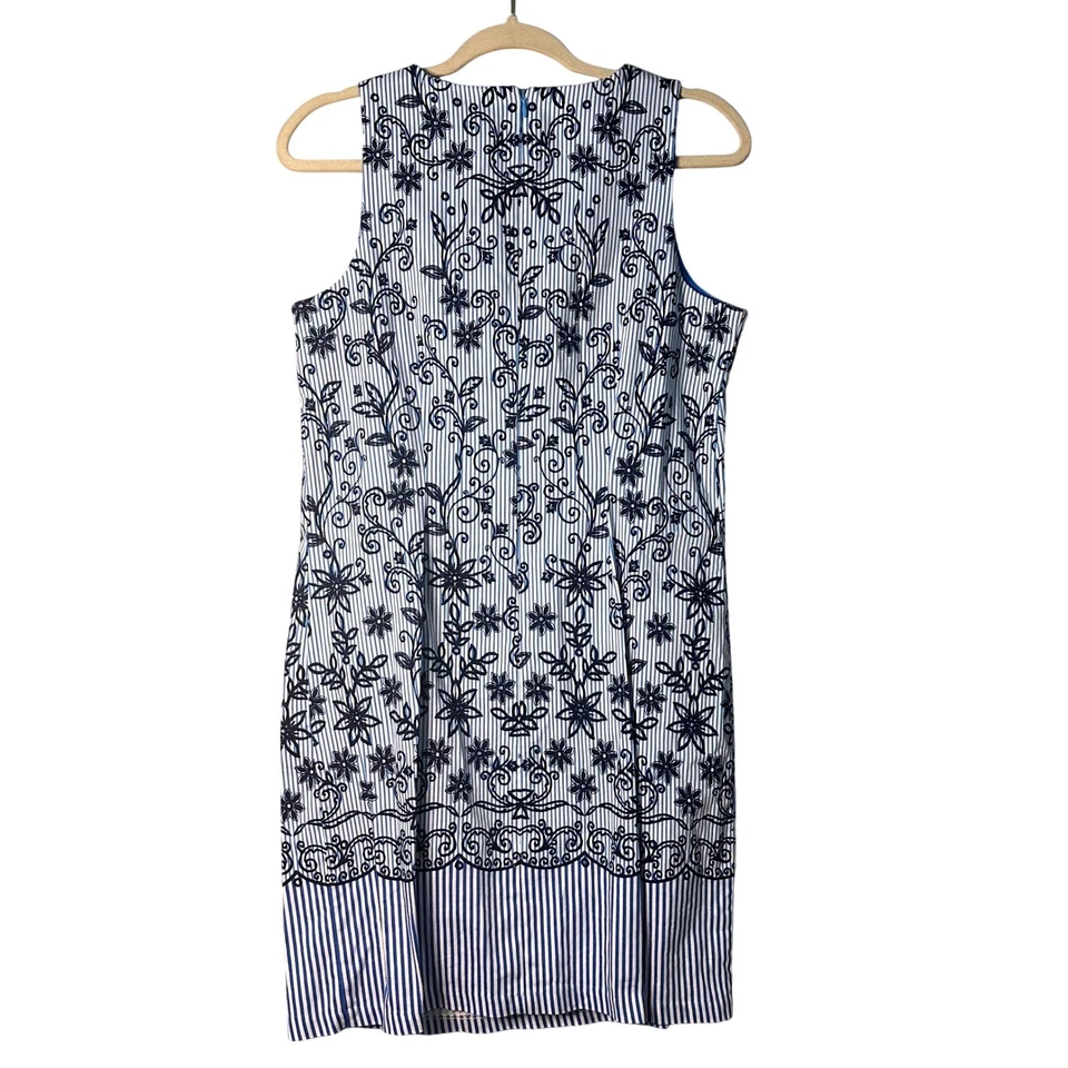 Maggy London Dress Striped Floral Sleeveless Italian Coast Size 10 M - Image 2 of 4