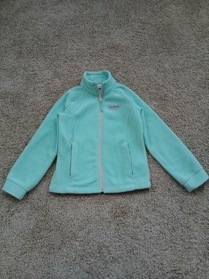 Columbia Girls Turquoise Green Fleece Jacket Size S (7/8) Full Zip