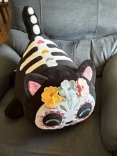 Aphmau MeeMeows SUGAR SKULL Black CAT Jumbo Plush 18" dia de muertos halloween