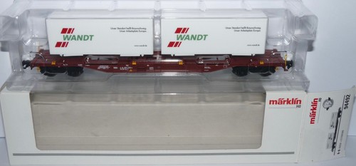 Märklin H0 94492 ++ Container-Tragwagenwagen Sgns Wandt der DB in OVP ++ #F1_354 | Condition: Gebraucht