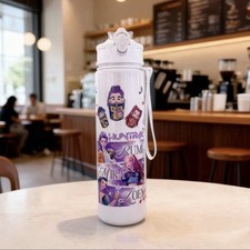 700ml K-Pop Plastic Water Bottle with Strap Straw Thermal Insulation Waterproof