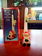 1993 Artmark Hand Crafted Porcelain Candle Holder w/Elf Candle Climber. New!!