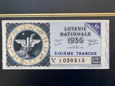 1936 FRANCIA 100 Franchi Lotteria Nazionale 6e Tranche - GAUMAIN & VALETTE - OTTIME CONDIZIONI