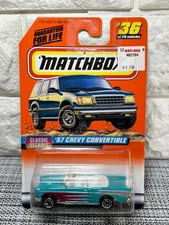 Matchbox '57 Chevy Convertible #36 of 75 Vehicles Classic Decades Blue