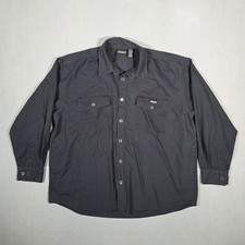 Dickies Shirt Mens 2XL Blue Long Sleeve Button-Up Workwear Pockets Canvas