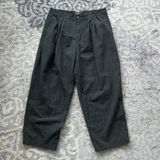 Vintage Vincente Nesi Bugle Boy Men s Plaid Dress Pants Black Brown 36