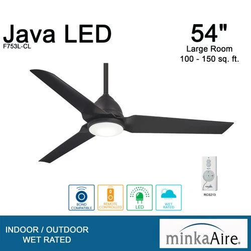 Minka Aire Java LED 54"  - Coal 3-Blade Remote Control - Picture 4 of 5