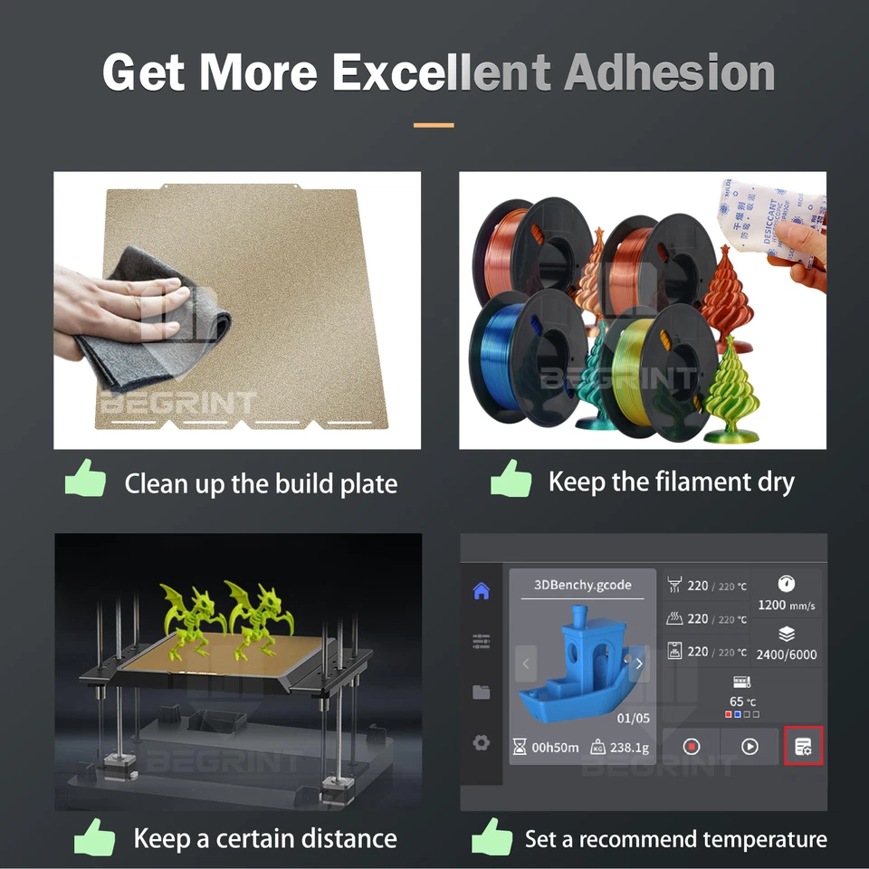 Placa de construcción para cama térmica Snapmaker U1 270x270 resorte de doble cara chapa de acero  Foto 4 de 4