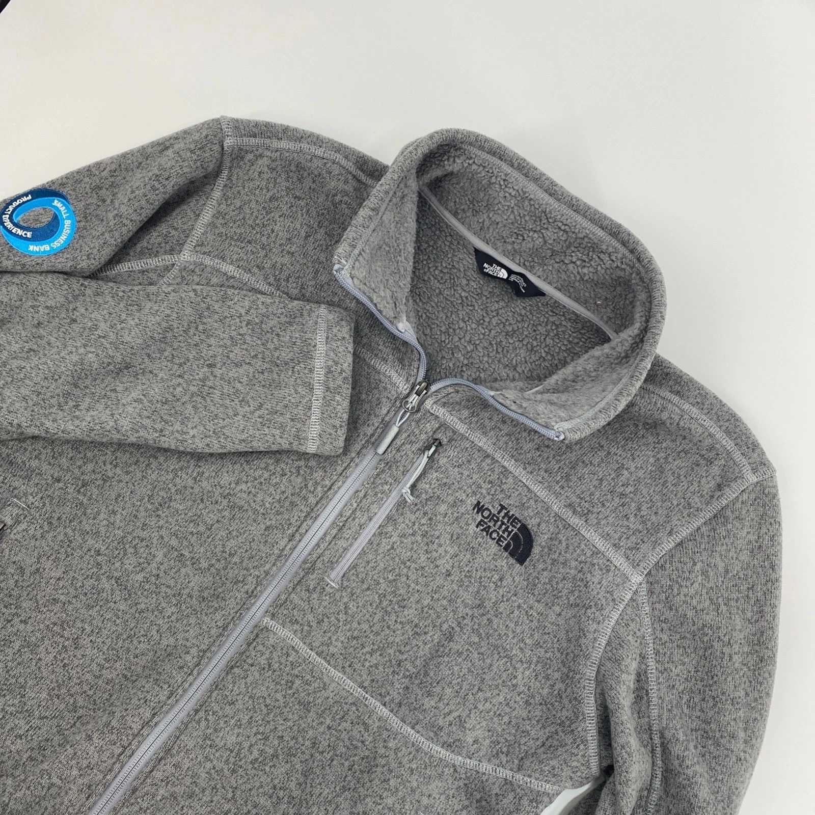 North Face Gordon Lyons Jacket Mens Larege Gray Full Zip Fleece Sweater Outdoors