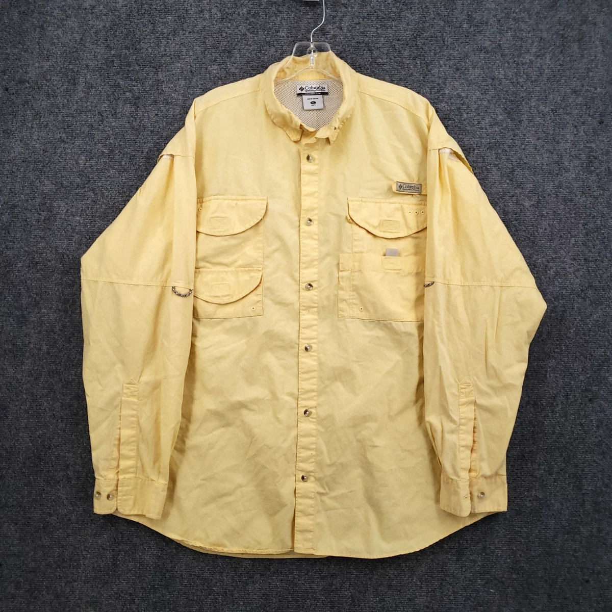 Chemise Columbia Tamiami PFG Omni-Shade Homme - Jaune, Manches Longues, Taille XL
