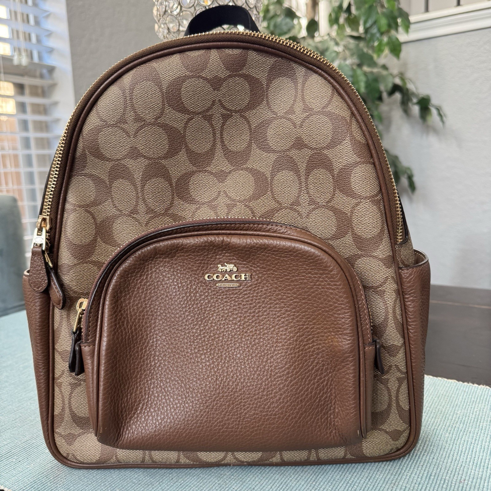 Coach Brown Leather Backpack - image 1