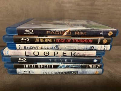 7 Sci-fi Filme - Blu-ray - Looper, Tenet, Pacific Rim, Interstellar, Total Recal