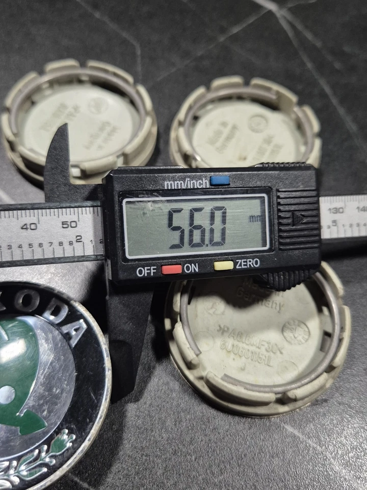 4x Skoda Nabendeckel Felgendeckel 6U0601151L 56mm - Bild 3 von 3