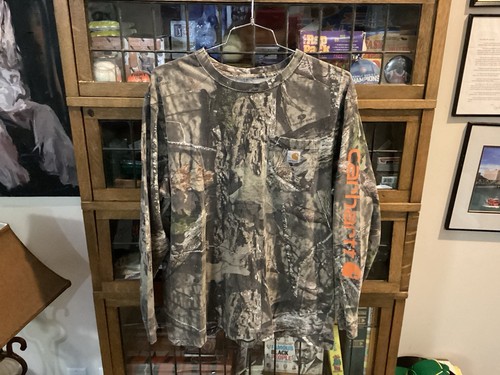CARHARTT Mossy Oak Camouflage Hunting Fishing L/S Pullover w Pocket SZ XL - Cool - Picture 11 of 16