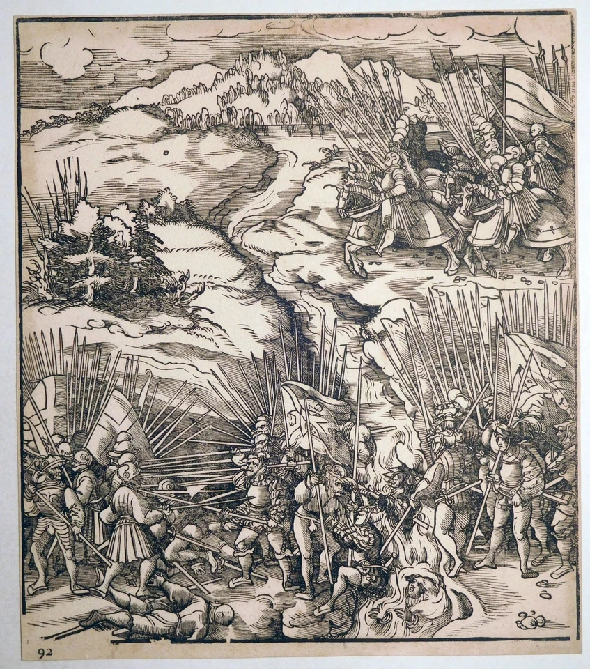 Holzschnitt, Schlacht in Friesland, L. Beck, um 1515/1775, Weißkunig, H 215 - Bild 2 von 4