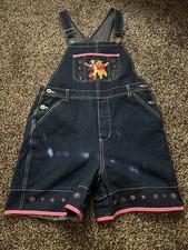 Winnie The Pooh Denim Overalls Size 14 Girls In Excellent Condition