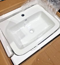 Belofay Bathroom Vanity Semi Recessed Basin Sink Only - Single Tap Hole White