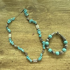 Handmade Native American Turquoise Necklace & Bracelet Set