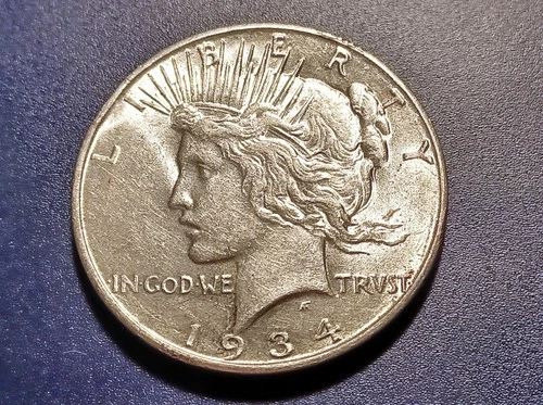 Very Choice AU 1934-D U.S. Peace Dollar