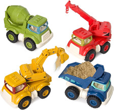Construction Excavator Crane Dump Cement Mixer Trucks Toddlers 2-5 Years ABS