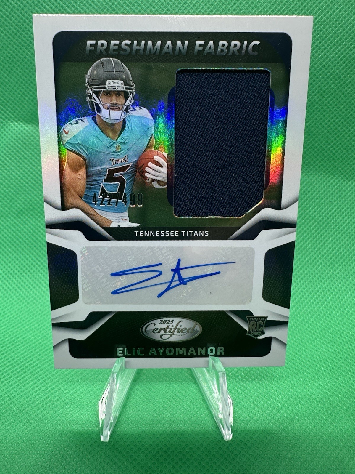 2025 Certified Elic Ayomanor Freshman Fabric Signatures Rookie Auto /499