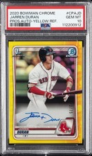 2020 BOWMAN CHROME PRSPCT AUTOS YELLOW REFRACTOR JARREN DURAN 23/75 PSA 10 AUTO
