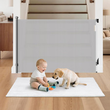 Retractable Baby Gates, 38" Tall Baby Gate for Stairs, 71" Wide Mesh Dog Gate wi