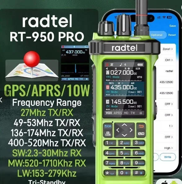 Amateurfunkgerät Radtel RT 950 PRO-D  11m 10m 6m 2m 70cm + KW u. Scanner - Bild 3 von 4