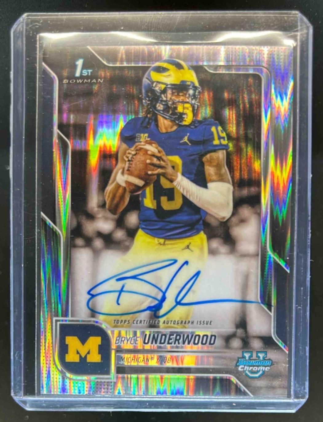 2025 Bowman Chrome U Bryce Underwood Prospect Auto Stealth Refractor #BCA-BUN