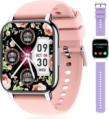 Smartwatch Damen mit Bluetooth Anruffunktion Fitness Uhr, iOS, Android - Rosa
