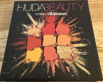 Huda Beauty Coral Obsessions Eyeshadow Palette Red Orange Gold Matte