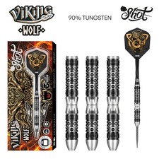 Shot Viking Wolf Steel Tip Dart Set-90 Tungsten Barrels-25gm