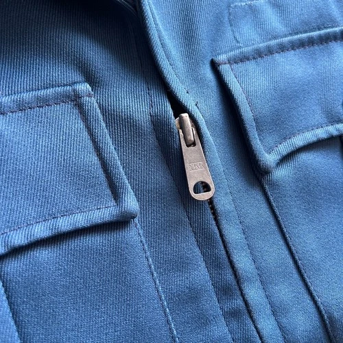VINTAGE 80s | Aero Mode Blue Mechanic Work Shop Jacket sz S image 4