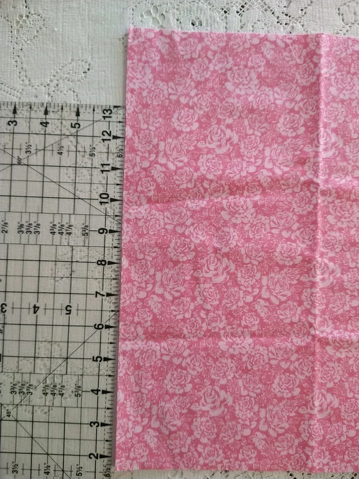REMNANT Packed Pink Roses Fabric Tradition Tiny Floral Cotton Quilt Fabric 14x23 - Image 2 of 3