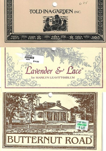 Lavender & Lace, Told In A Garden, Butternut Rd Cross Stitch Patterns YOU CHOOSE
