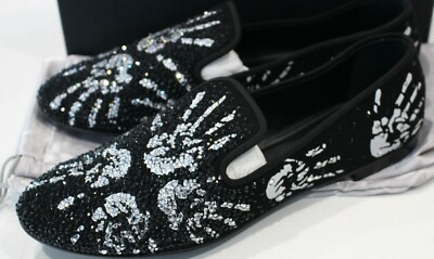 Giuseppe Zanotti Black and White Crystal Loafer JARETH CRYSTAL main image 2