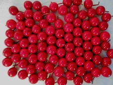 90 Loose 1/2" size Red Round BERRIES Holiday Christmas Decor Crafts 