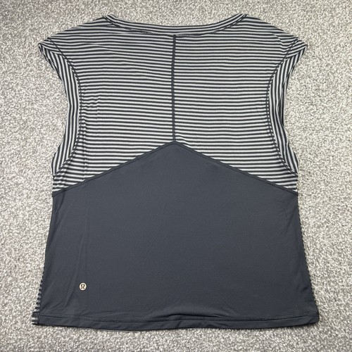 Lululemon Shirt Womens Size 6 Black Gray Get Sweat Sleeveless Run Gym Yoga Sport - Picture 7 of 14