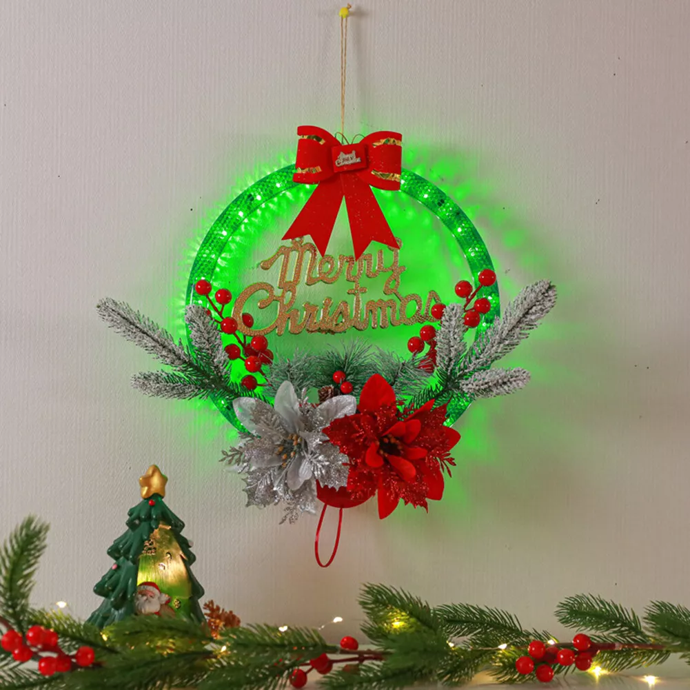 Christmas Wreath Battery Operated Colorful Light Decorative Light