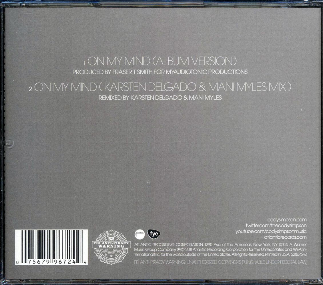 CD Cody Simpson - On My Mind | eBay