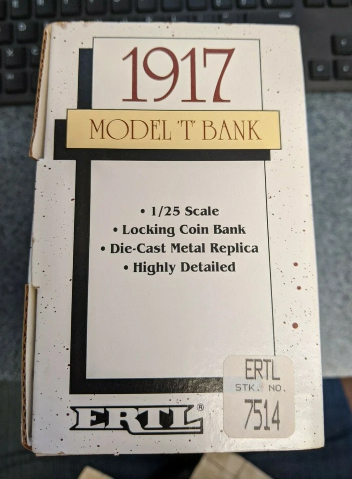 ERTL 1/25 Escala 1917 Ford Modelo T Van Agway Azul Die-Cast Bloqueo Banco de Monedas 1989 Foto 2 de 4