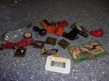 B334 odd antique tin advertising things etc tin trucks