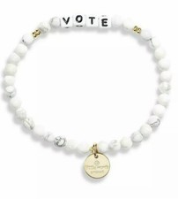 Little Words Project "VOTE" White/Gold Stretch Bracelet S/M SOLDOUT