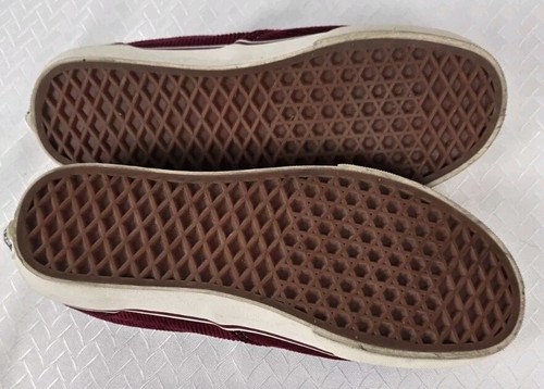 Vans Unisex Skater Corduroy Maroon Red Laced Shoes M7 W8.5 721278 - Picture 7 of 8